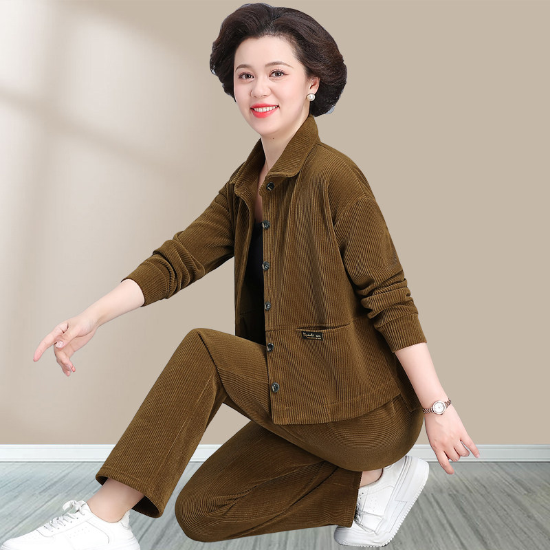妈运动套装女春秋时尚洋气