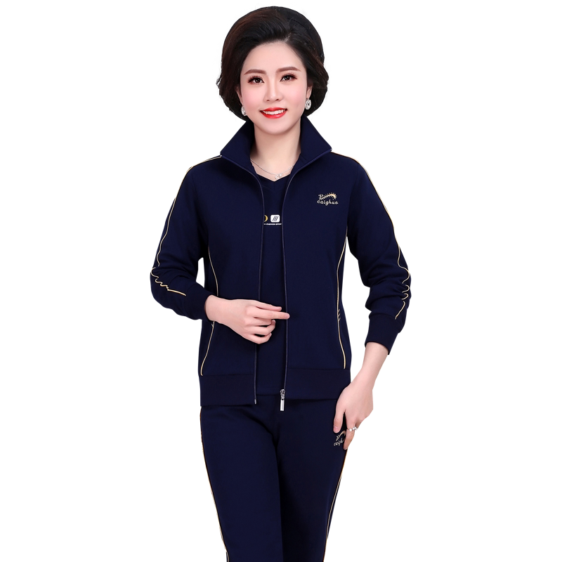 新款休闲运动服套装女春秋三件套