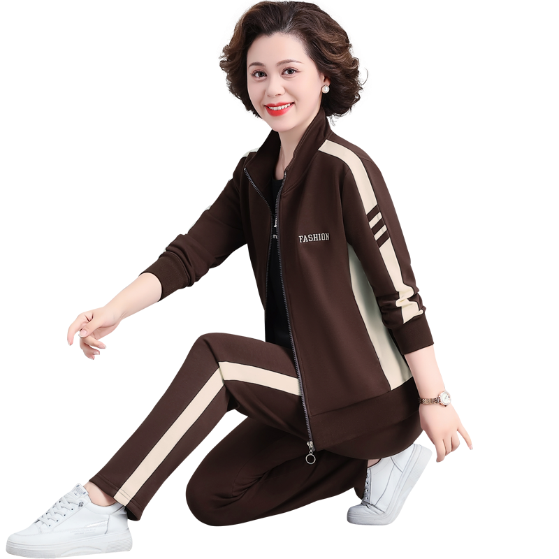 新款休闲运动服套装女春秋三件套