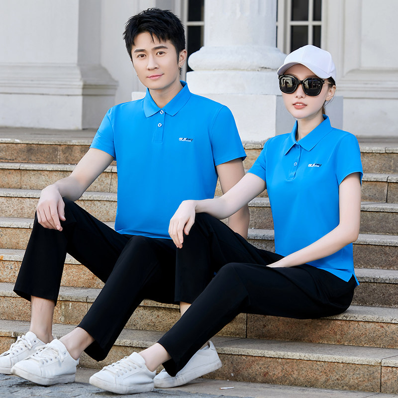 polo衫短袖男女夏季同款运动服套装夏款休闲情侣T恤半袖上衣薄款