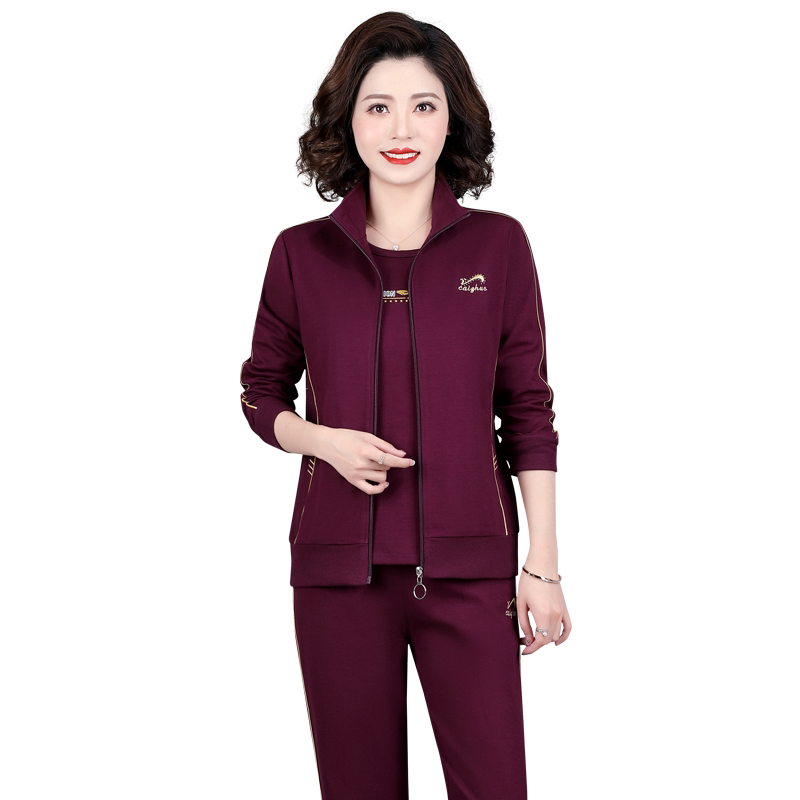 新款休闲运动服套装女春秋三件套