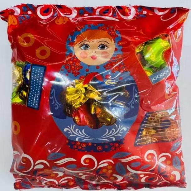 白俄罗斯进口巧克力混合糖果水果味软糖太妃糖花生焦糖年货小零食