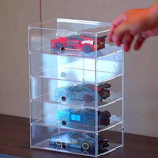 亚克力透明游戏手把鼠标配套收纳防尘跑车手办桌面多层收纳盒加高