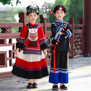 彝族服装儿童苗族土家族哈尼族少数民族四川火把节舞蹈演出服饰女