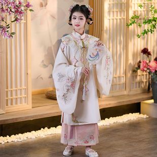 2025年明制汉服女童【花团酥】款重工云肩琵琶袖马面裙秋冬新套装