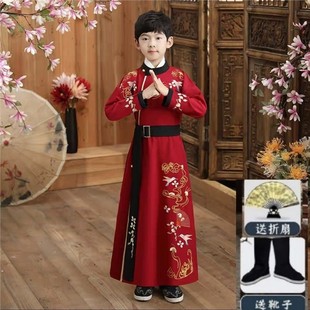 汉服儿童男中国风古装夏季儿童宋制侠客10岁少年中大童唐朝演出服