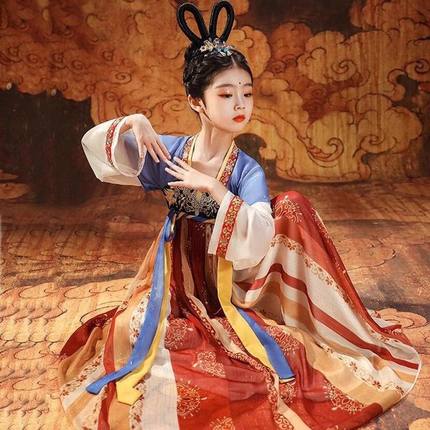 嫦娥仙子汉服儿童秋季女童敦煌飞天大唐襦裙唐朝西域公主超仙古代