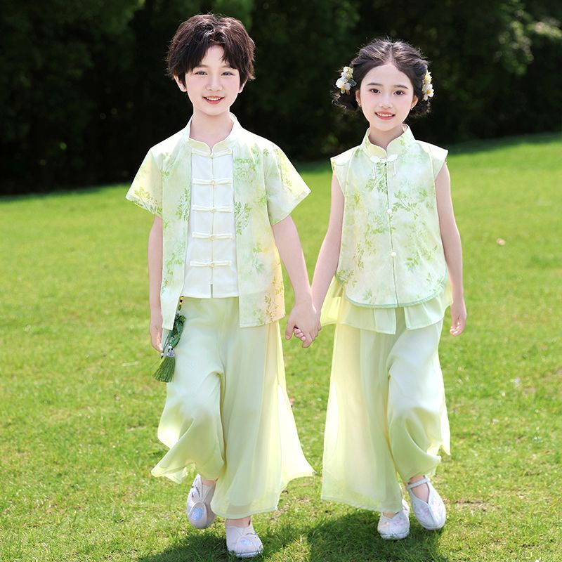 儿童汉服男童夏季2026新款国风新中式女童唐装六一幼儿园
