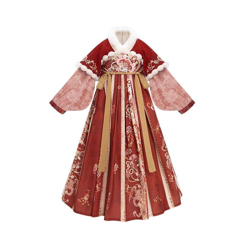 汉服女童冬新款国风唐装加绒加厚外套刺绣小女孩连衣裙拜年服套装,童装/婴儿装/亲子装,汉服,淘宝优惠券,粉丝福利购,淘宝优惠卷