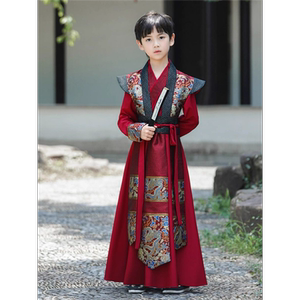 男童女童春秋汉服唐装国学武侠风演出中国风帅气小少爷古装表演服