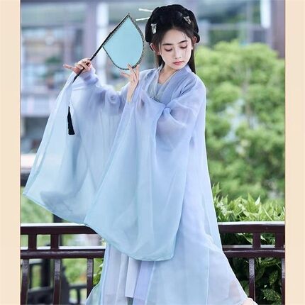女童汉服2025新款战国袍古装超仙古风连衣裙绿色魏晋南北朝仙侠风