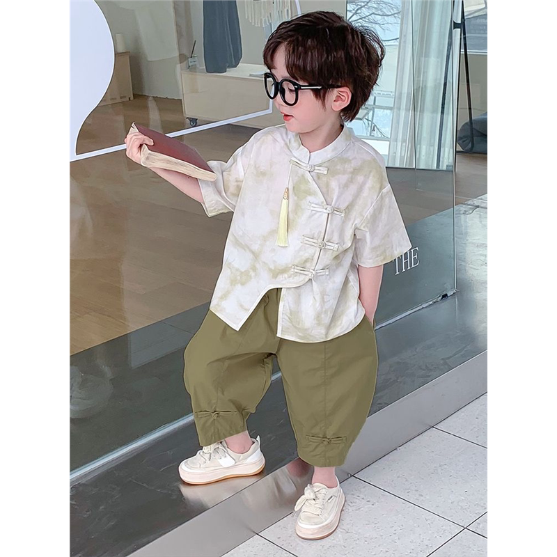 汉服男童夏季中国风六一儿童演出服小学生国学服装幼儿园班服唐装