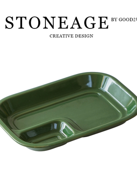 复古好看简约风格减脂餐盘定量分格儿童早餐盘轻食分隔盘子