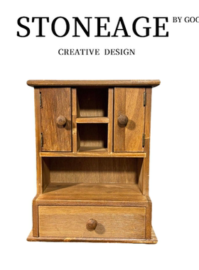 vintage中古娃柜微缩迷你手办玩具娃屋造景展整理摆台收纳柜桌面