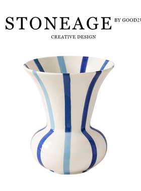 北欧DK大口径陶瓷花瓶轻奢高级感桌面摆件客厅插花鲜花干花花瓶