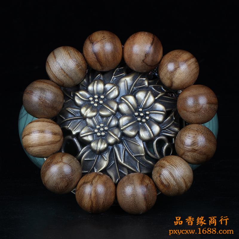 马拉OK沉香手串 手链 木质纹理 黄油 沉香佛珠手串