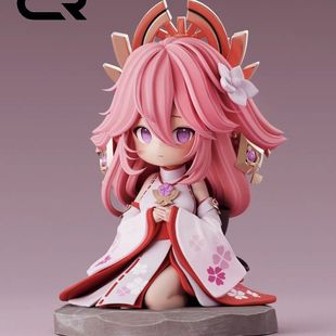 原神Q版八重神子手办二次元游戏周边美少女模型雕像机箱桌面摆件