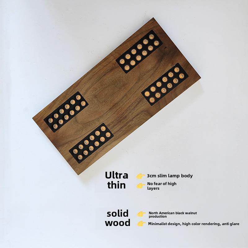 超薄明装led防眩斗胆射灯无主灯客厅卧室实木方形吸顶筒灯格栅灯,家装灯饰光源,格栅灯,淘宝优惠券,粉丝福利购,淘宝优惠卷