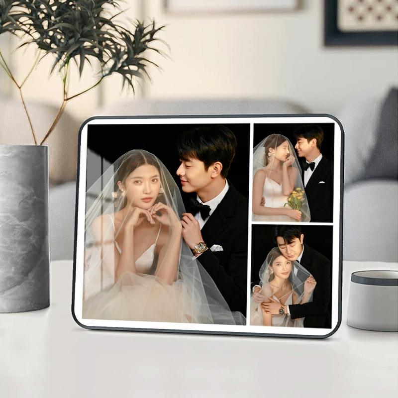 水晶十寸儿童写真结婚照片制作全家福多宫格定制做相框摆台高级感