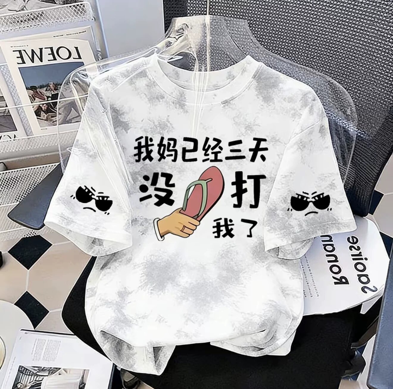 新款纯棉短袖趣味印花男女童T恤