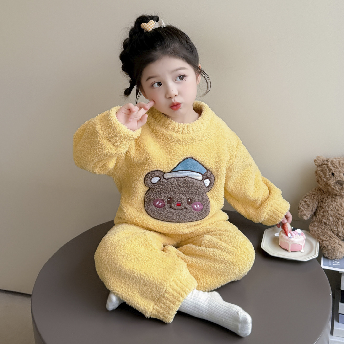 女童睡衣套装2025新款儿童女宝宝秋冬款保暖加绒加厚两件套家居服,童装/婴儿装/亲子装,家居服套装,淘宝优惠券,粉丝福利购,淘宝优惠卷