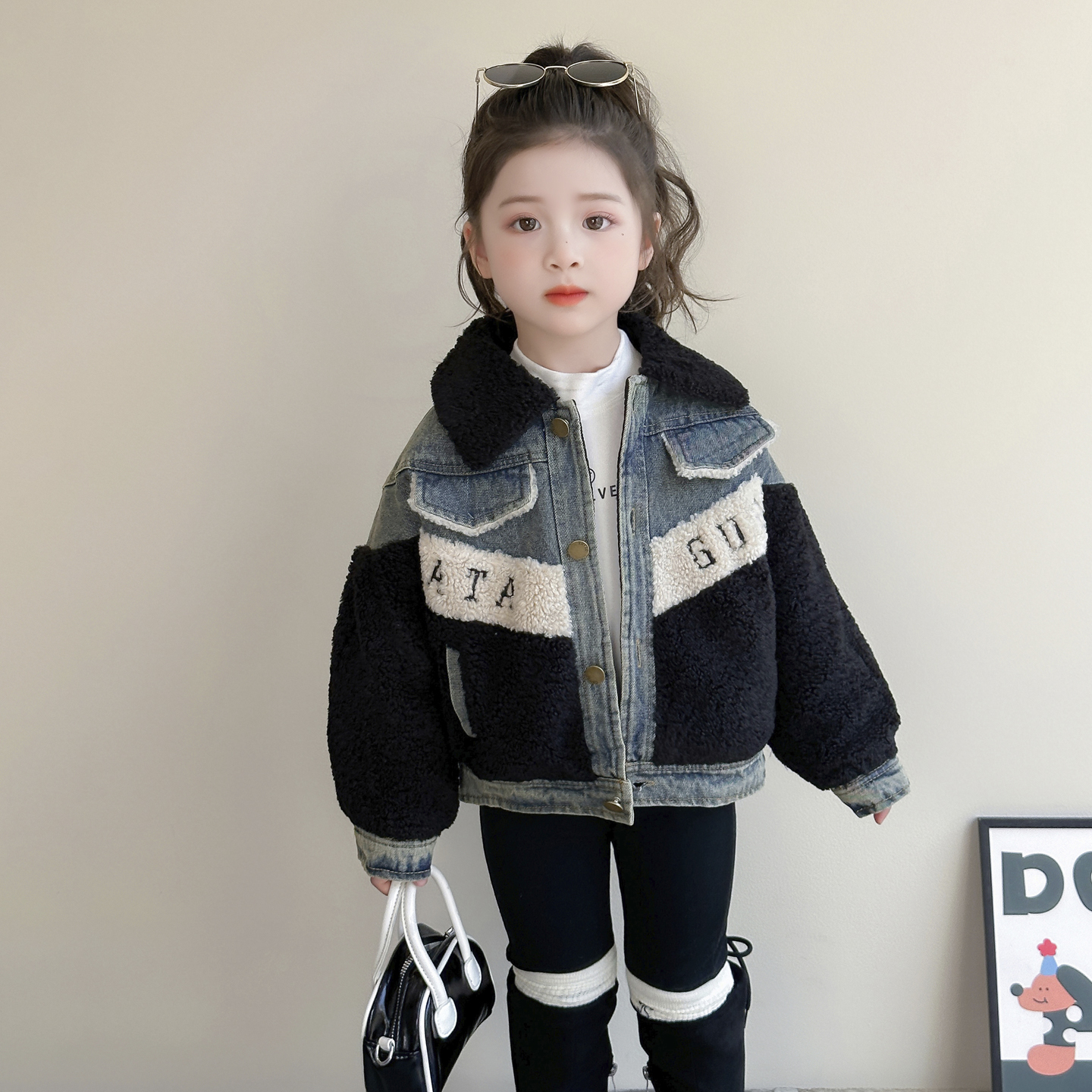 女童外套2025新款秋冬儿童加绒加厚保暖休闲牛仔夹克衫宝宝上衣潮
