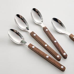 米立风物勺子304不锈钢勺高颜值长柄甜品勺调羹家用喝汤吃饭勺子
