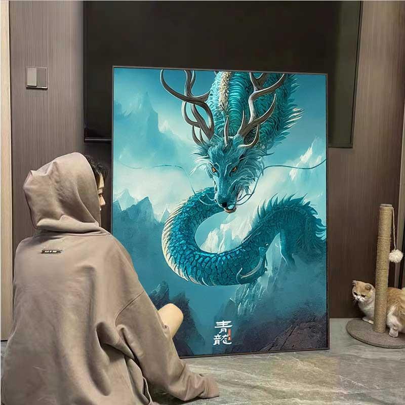山海经四神兽5d钻石画全钻十字绣2023新款砖石贴画手工带框水钻画