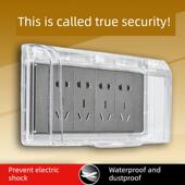 118型卫生间插座盒防水罩浴室电源保护盖插排防溅明装 厕所放水16a