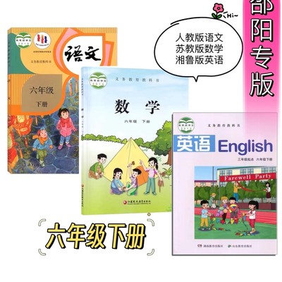 【湖南邵阳适用】2024人教版小学六年级下册语文+苏教版数学+湘鲁版英语全套3本教材课本教科书人教版6下语文苏教版数学湘鲁版英语