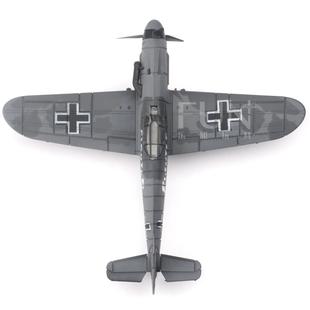 二战Bf109战斗机1:48深灰偏黑4D拼装军事模型儿童科教培训玩具