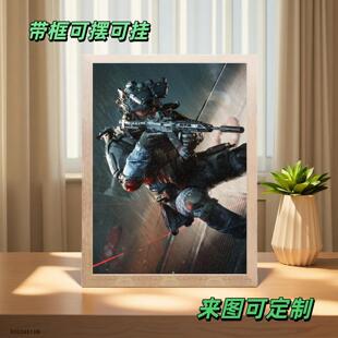 三角洲行动拼图周边1000片积木相框可挂墙桌面摆件饰品解压送朋友