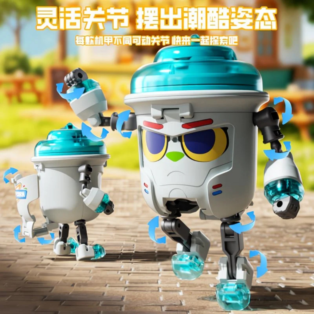 儿童玩具变形陀螺爆米花对战模型三形态变换机器人益智拼装过家家
