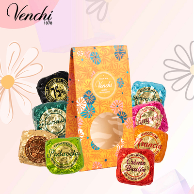 意大利闻绮venchi巧克力鱼子酱礼袋喜糖男女朋友情人节日新年礼物