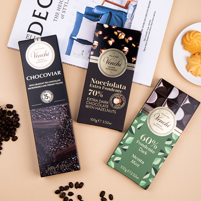 意大利进口闻绮venchi黑巧克力排块零食礼物喜糖
