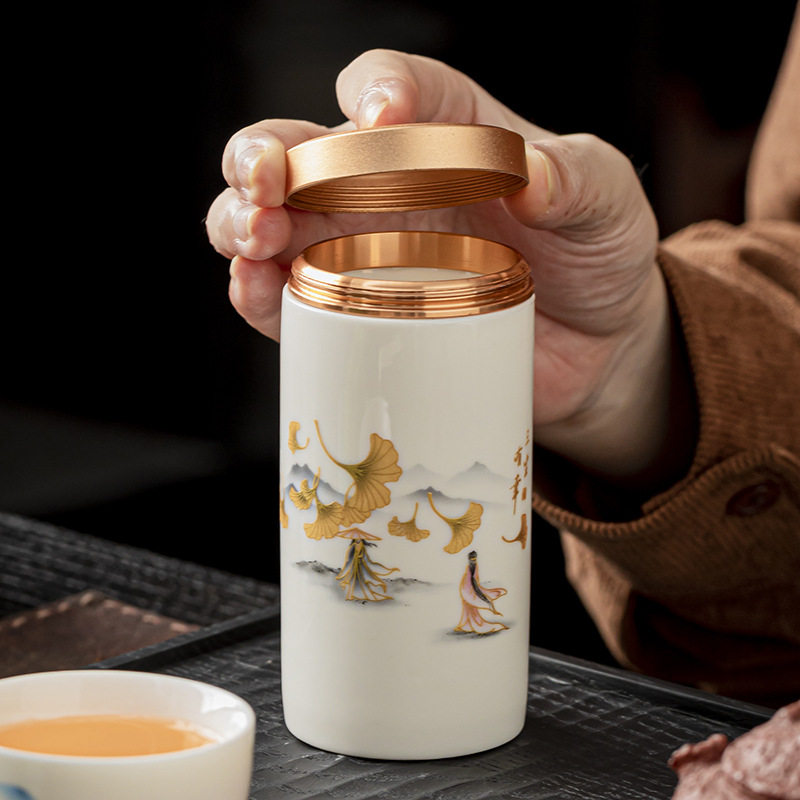 陶瓷茶叶罐小号迷你便捷收纳