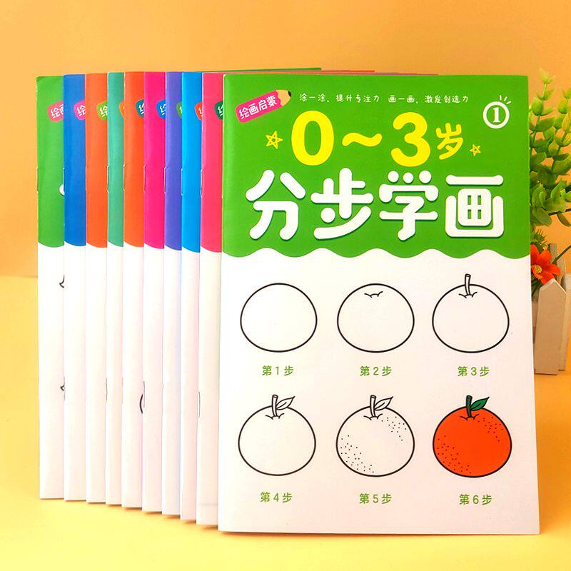 简笔画趣味分步学画大全0-3-6岁幼儿园小中大班美术绘画入门启蒙