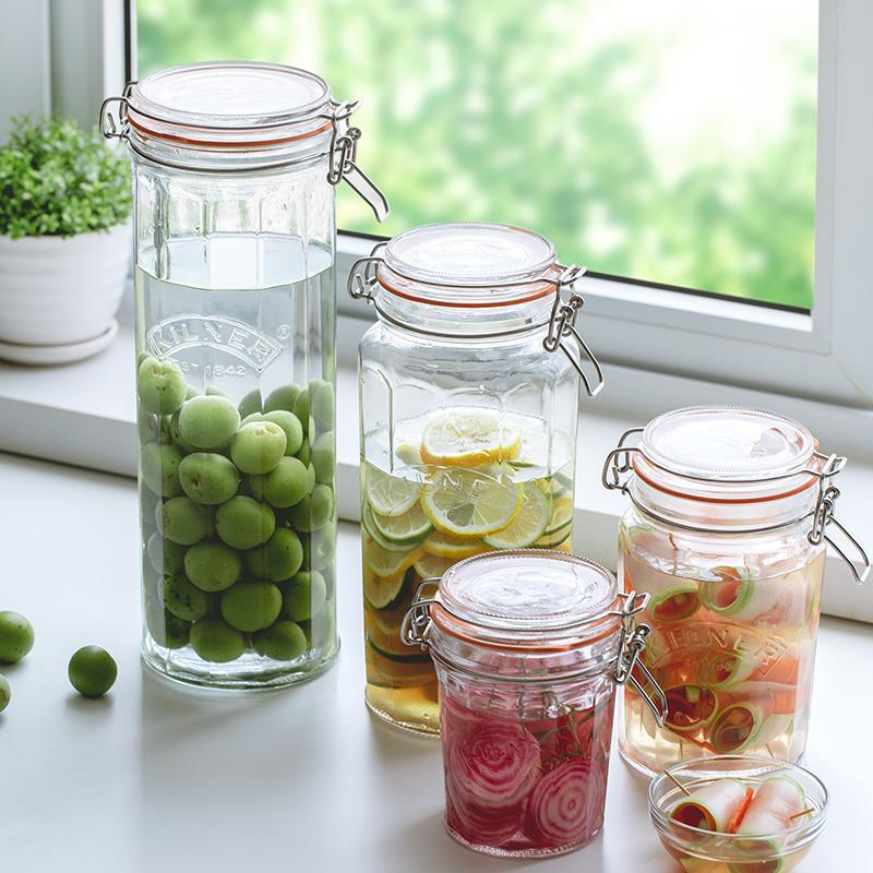 英国kilner密封罐家用蜂蜜瓶子空瓶泡酒瓶腌菜杂粮果酱玻璃储物罐