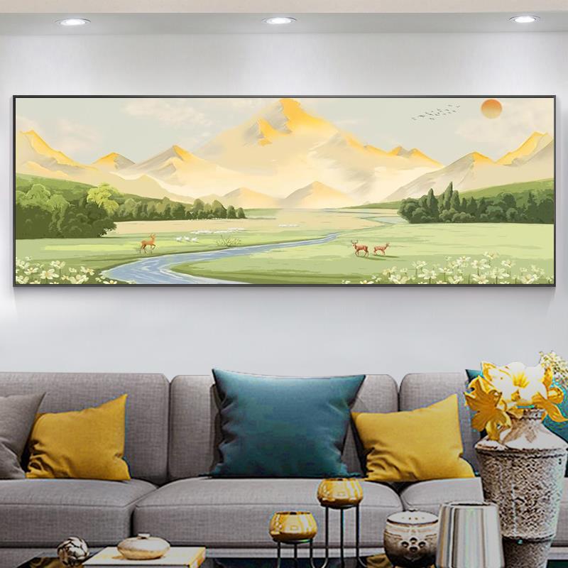 5d钻石画满钻日照金山新款手工点砖十字绣山水风景钻石绣2025客厅
