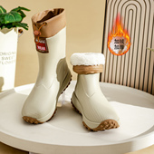 大童雪地靴鞋 一体加绒雨靴加棉加绒防滑防水雨鞋 软底不累脚冬季 子