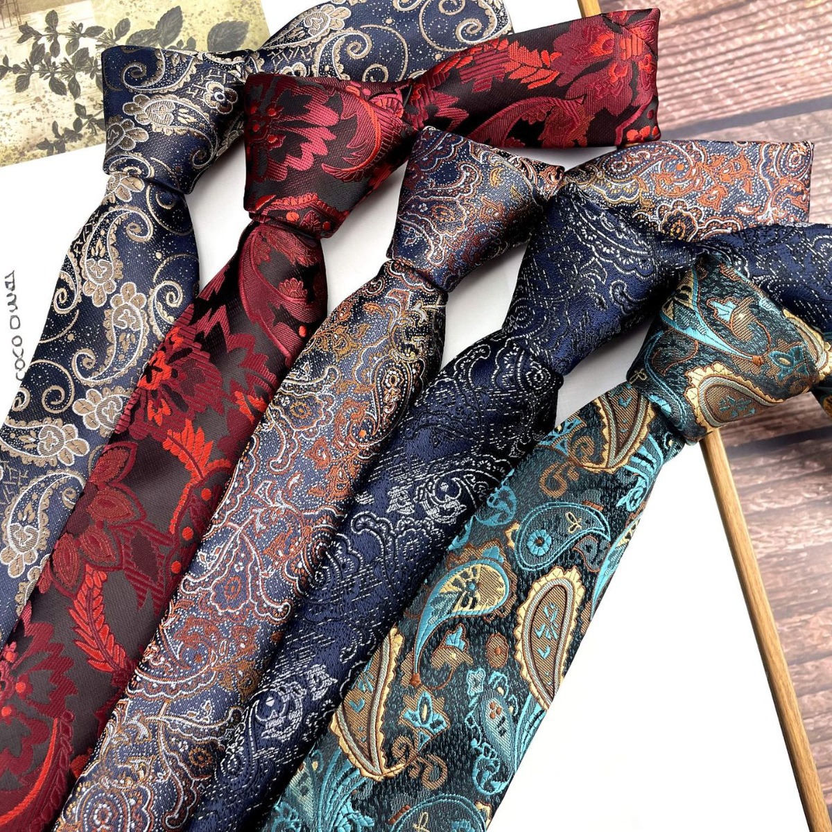 男士复古大腰果领带7CM韩版商务