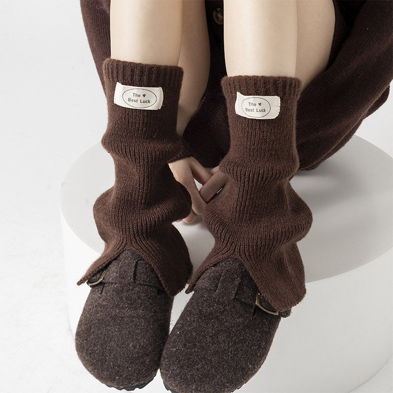 复古咖色袜套女秋冬季加厚针织堆堆袜布标韩系打底腿套长筒小腿袜,女士内衣/男士内衣/家居服,连裤袜/打底袜,淘宝优惠券,粉丝福利购,淘宝优惠卷