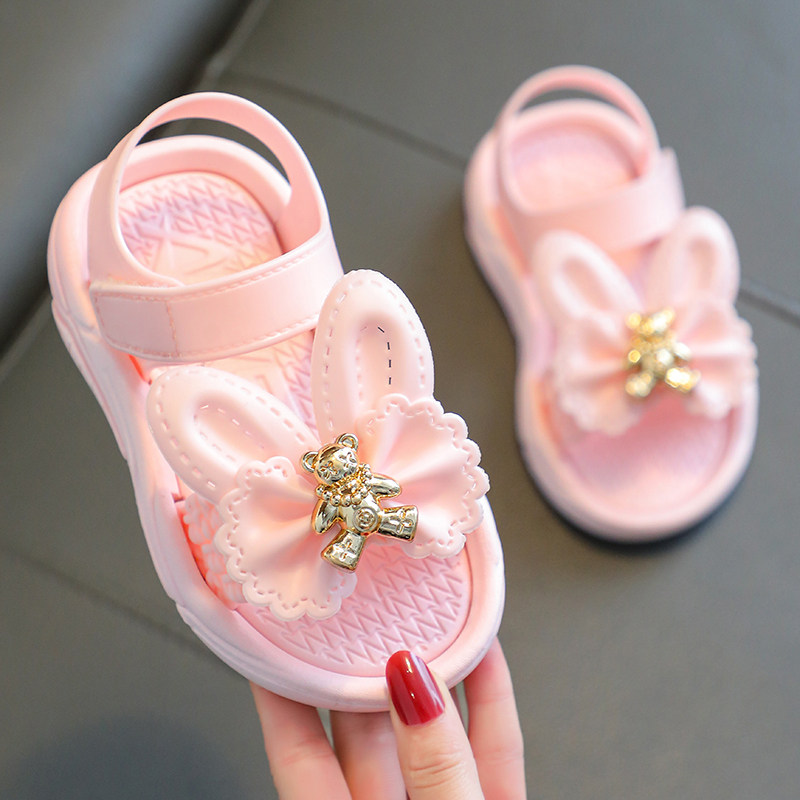 女童凉鞋夏季2024新款公主凉鞋韩版潮护脚小女孩可爱儿童沙滩鞋子