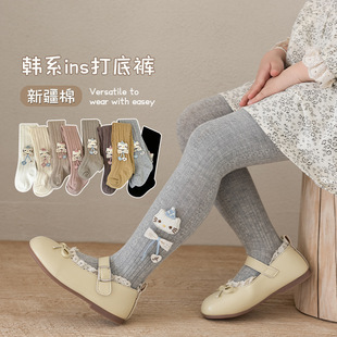 2026春秋新款 袜可爱公仔蝴蝶结女童连体袜宝宝打底袜 儿童连裤