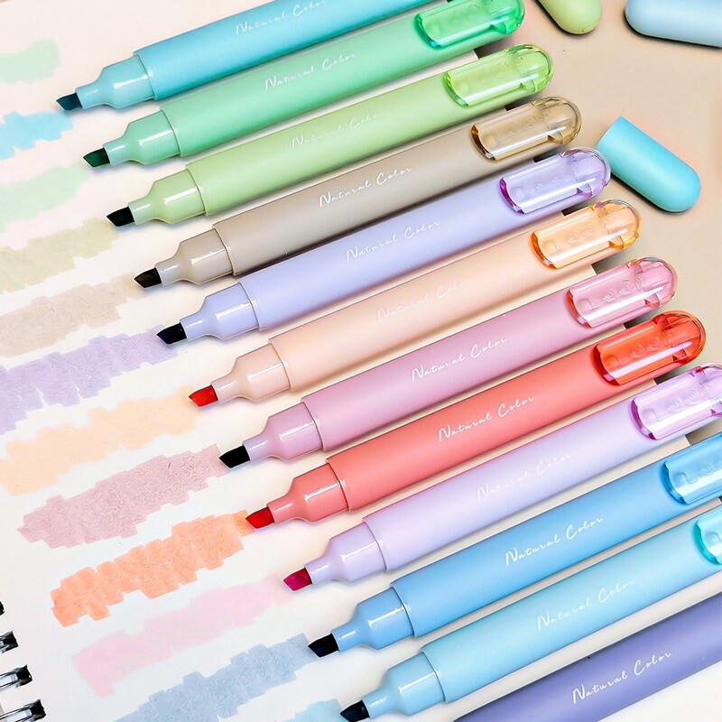 高颜值自然色萤光笔软头