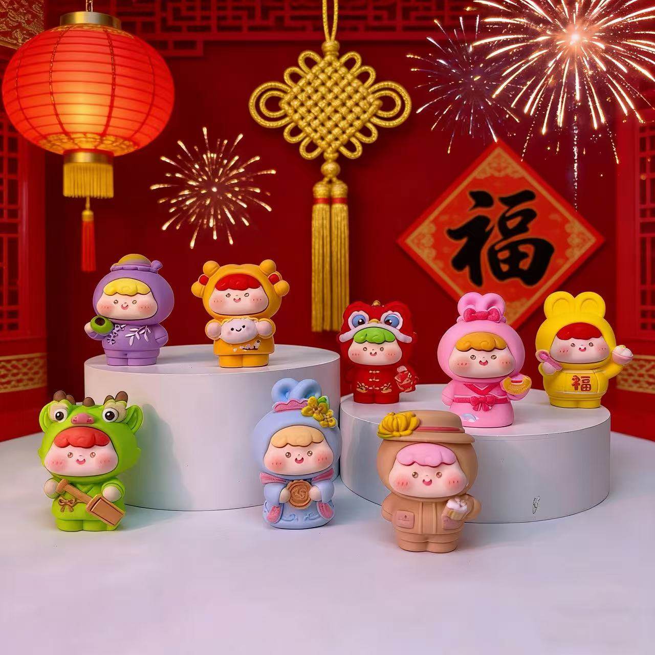【个人单】新年福娃崽崽（约5cm高8色）树脂居家办公室桌面摆件,家居饰品,流水摆件,淘宝优惠券,粉丝福利购,淘宝优惠卷