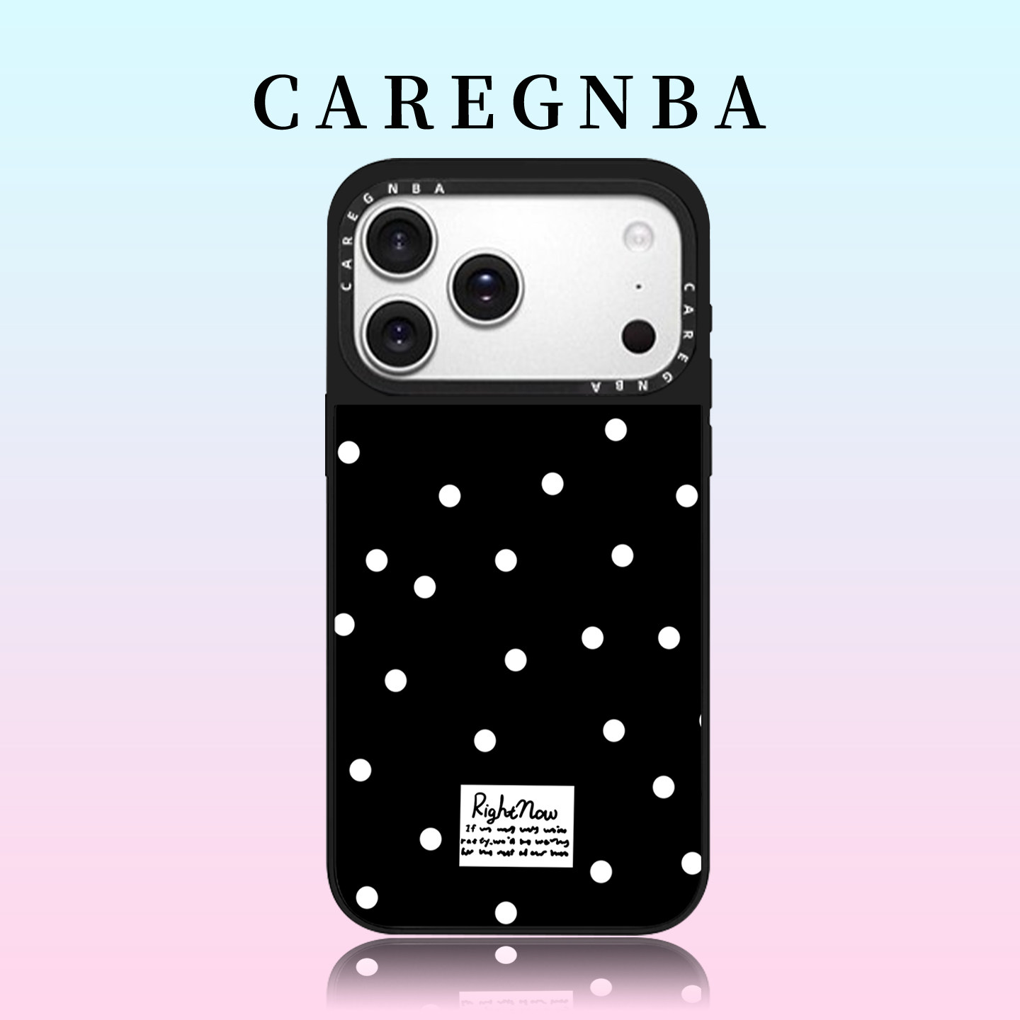 CAREGNBA黑白波点适用苹果17ProMax手机壳新款iPhone16pro高级感15plus小众14创意13超好看12男女11XR保护套