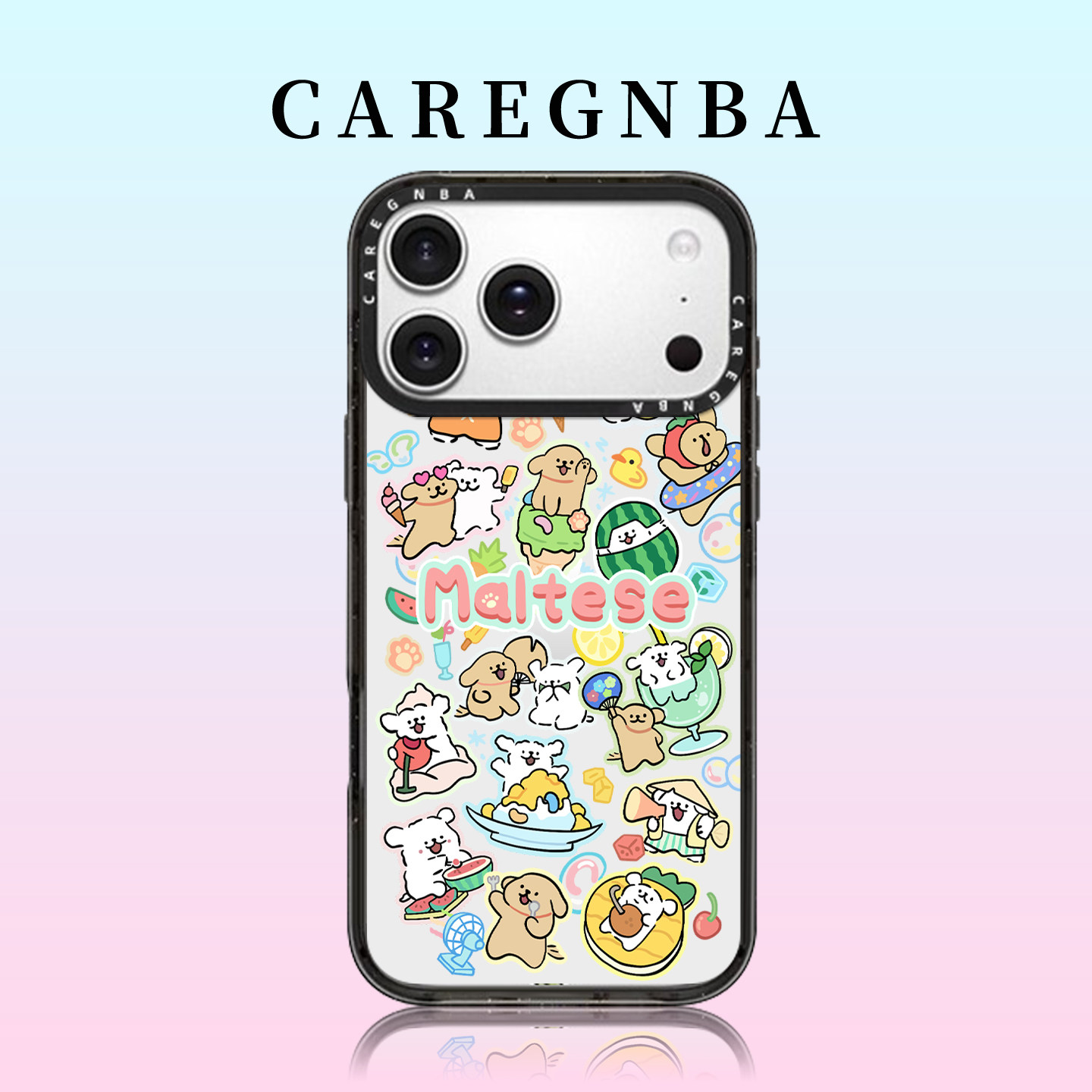 CAREGNBA联名线条小狗适用iPhone17ProMax手机壳苹果16plus新款15pro亚克力14全包12防摔11透明XS女网红13