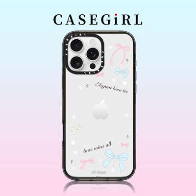 CASEGIRL蝴蝶结适用苹果17ProMax韩系手机壳iPhone16pro亚克力15plus14全包ai键13防摔12少女11ins风