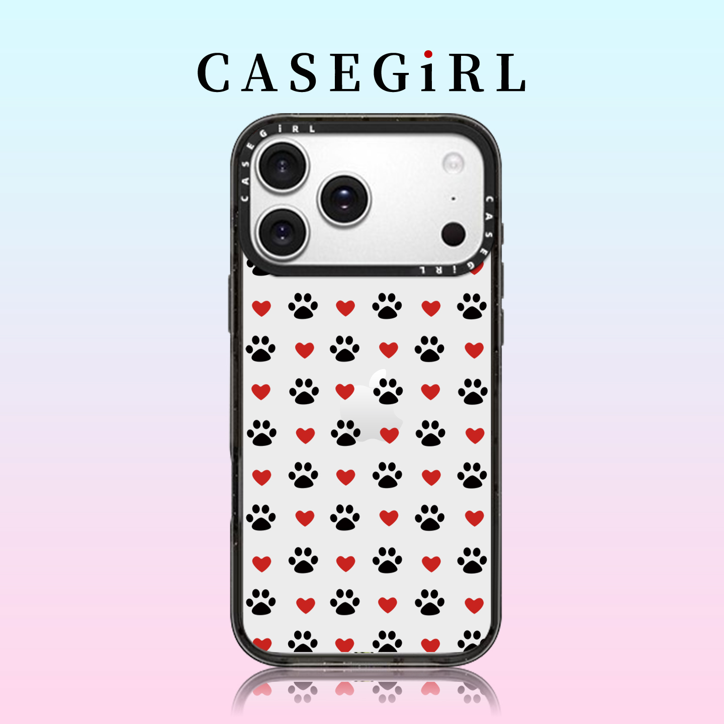 CASEGIR小狗爪子熊适用苹果17ProMax手机壳新款iPhone16pro亚克力15plus可爱14女高级感12防摔11创意13镜面xs